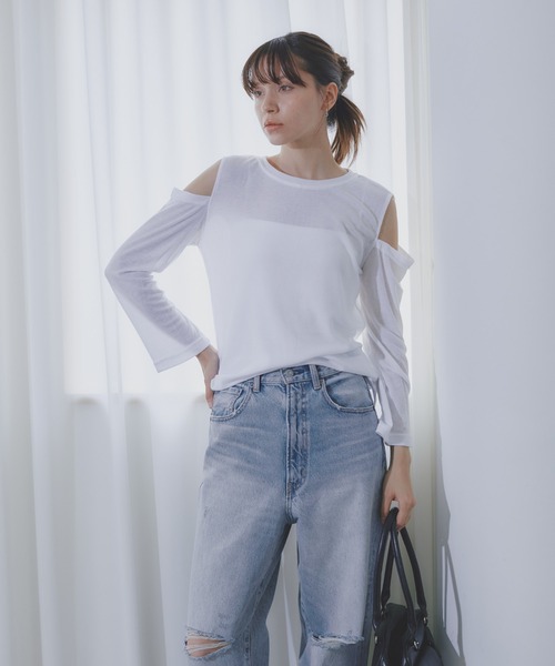 BARRETTA(バレッタ)の「肩あきカットソープルオーバー(Tシャツ/カットソー・レディース・ブラック/グレー/ブルー/ホワイト・FREE)」の15枚目の写真