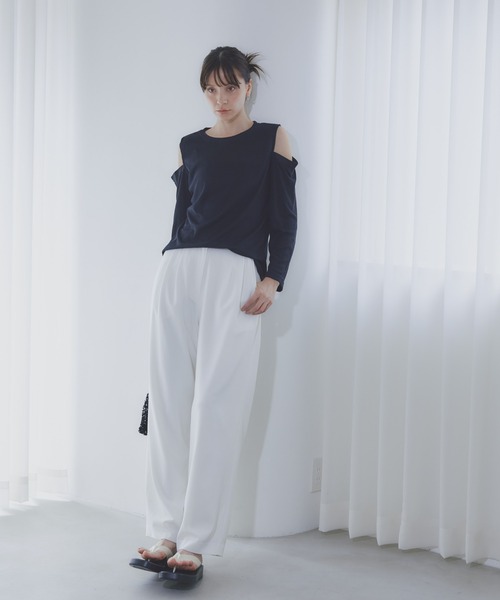 BARRETTA(バレッタ)の「肩あきカットソープルオーバー(Tシャツ/カットソー・レディース・ブラック/グレー/ブルー/ホワイト・FREE)」の18枚目の写真