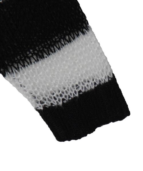 WEGO（ウィゴー）の「WEGO/ボーダーモヘアタッチメッシュニットプルオーバー（ニット/セーター・レディース・グレー/レッド/ホワイト・FREE）」の9枚目の写真