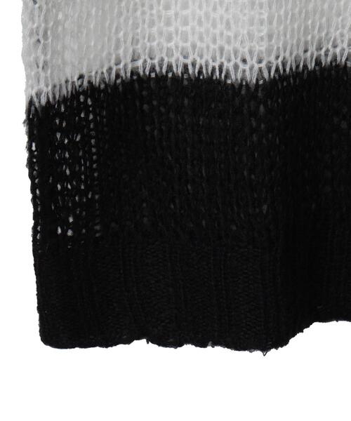 WEGO（ウィゴー）の「WEGO/ボーダーモヘアタッチメッシュニットプルオーバー（ニット/セーター・レディース・グレー/レッド/ホワイト・FREE）」の10枚目の写真