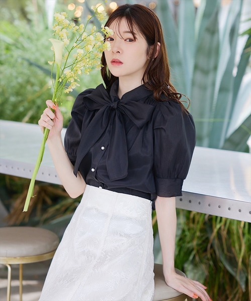 SWINGLE（スウィングル）の「【日本製】サンフラワーレース接ぎフレアスカート（スカート・レディース・ライトベージュ/ブラック・MEDIUM/SMALL）」の9枚目の写真