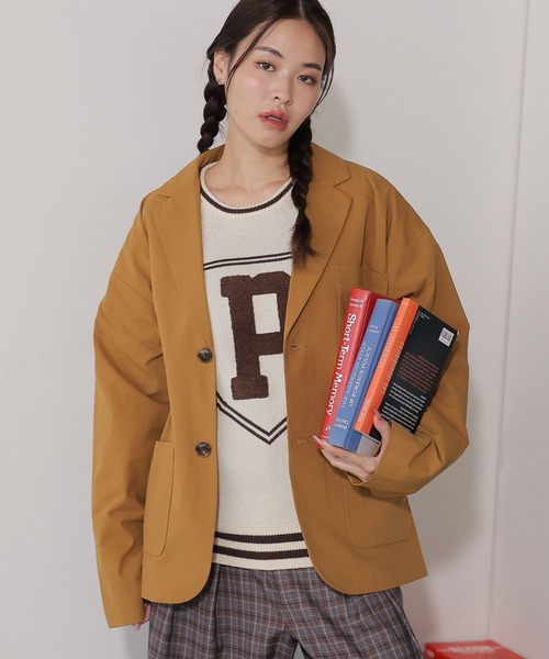 PBLIM(ページボーイリム)の「PBLIM/アソートテーラージャケット(テーラードジャケット・レディース・チェック/ベージュ/グレー・FREE)」の1枚目の写真
