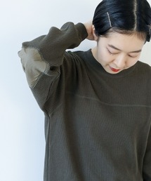 PAR ICI（パーリッシィ）の「ワッフル エルボーパッチプルオーバー（Tシャツ/カットソー）」