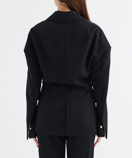 THE PERMANENT EYE(ザパーマネントアイ)の「【GURTWEIN/ガーウィン】steep shoulders tailored blazer/パワーショルダーテーラードジャケット(テーラードジャケット・レディース・ブラック・SMALL)」の5枚目の写真
