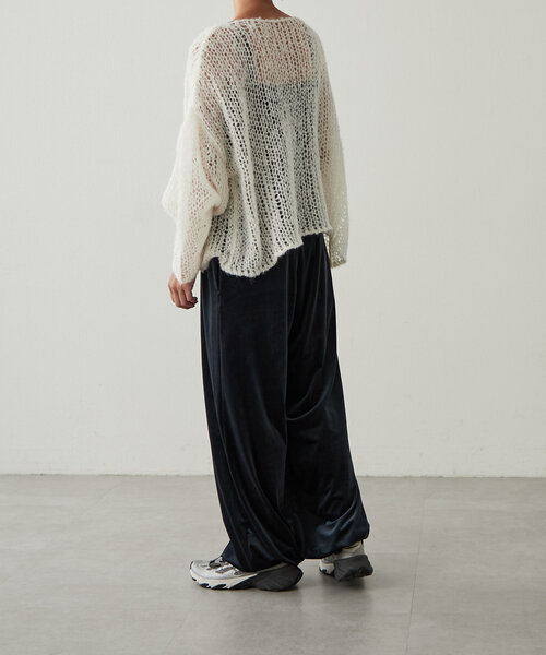 earthy(アーシー)の「シアーハンドライクオーバーニット(ニット/セーター・レディース・オフホワイト/モカ/オレンジ/ブラック・FREE)」の8枚目の写真