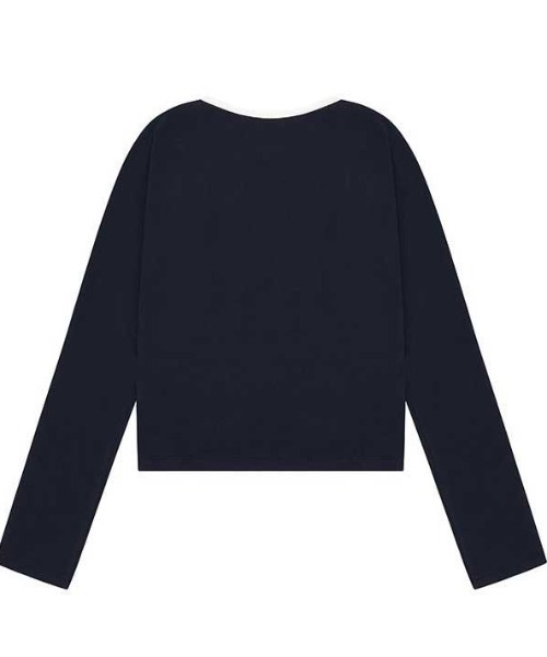 muahmuah(ムーアムーア)の「A'GEM/9 × .kom『muah muah/ムーアムーア』LOGO STITCH SQUARE NECK COLORING LONG SLEEVE/ロゴステッチ スクエアネック カラリングロングシャツ(Tシャツ/カットソー・レディース・ブラック/ホワイト/ネイビー・FREE)」の15枚目の写真