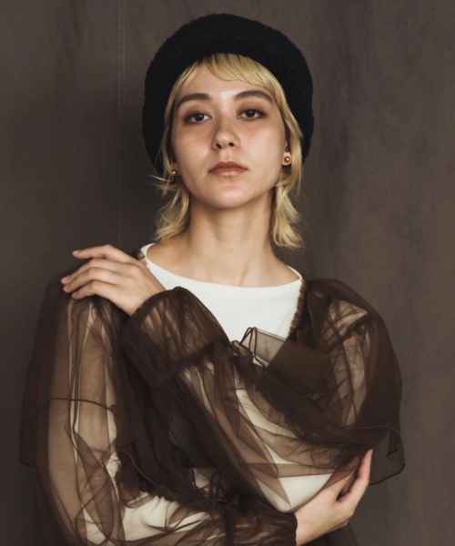 ORIENT MILLINERY（オリエント ミリナリー）の「BOWA【ﾎﾞﾜ】（キャップ・レディース・アイボリー/ブラック/パープル系/グリーン系・FREE）」の6枚目の写真