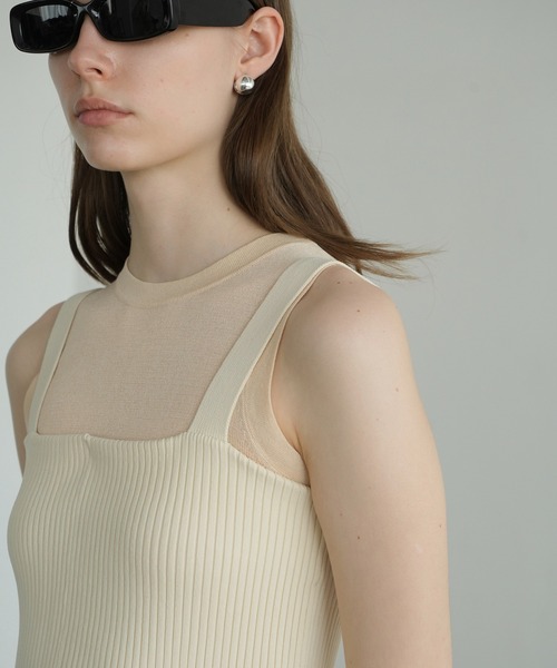 【セール】SLEEVELESS SHEER KNIT TOPS（ニット/セーター）｜CLANE（クラネ） mdprevattcaulkingandwaterproofing.com