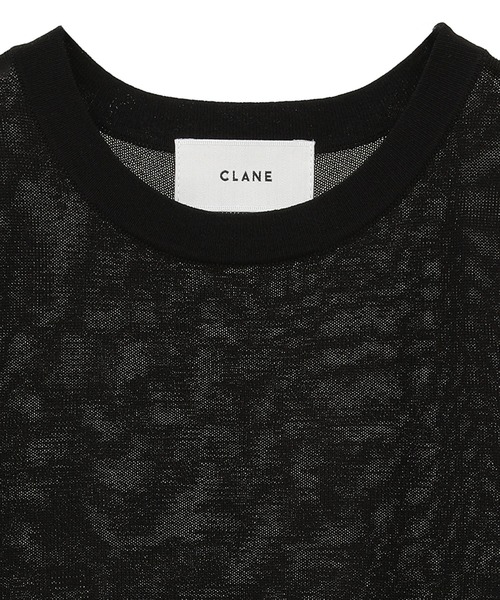 クラネ CLANE SLEEVELESS SHEER KNIT TOPS （BLACK） セール】SLEEVELESS SHEER KNIT TOPS（ニット/セーター）｜CLANE