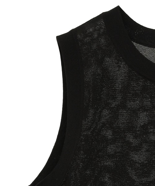クラネ CLANE SLEEVELESS SHEER KNIT TOPS （BLACK） クラネ CLANE SLEEVELESS SHEER KNIT TOPS （BLACK