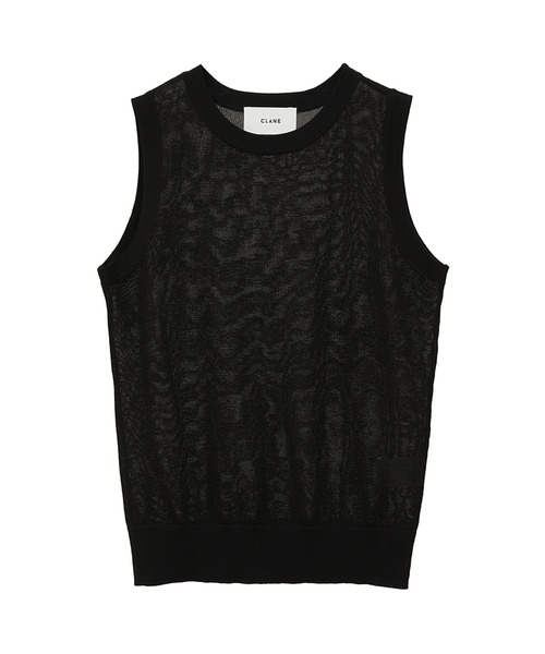 クラネ CLANE SLEEVELESS SHEER KNIT TOPS （BROWN） セール】SLEEVELESS SHEER KNIT TOPS（ニット/セーター）｜CLANE