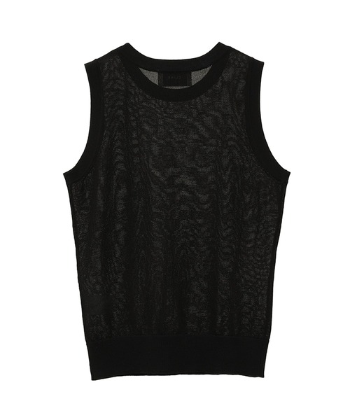 クラネ CLANE SLEEVELESS SHEER KNIT TOPS （BLACK） セール】SLEEVELESS SHEER KNIT TOPS（ニット/セーター）｜CLANE