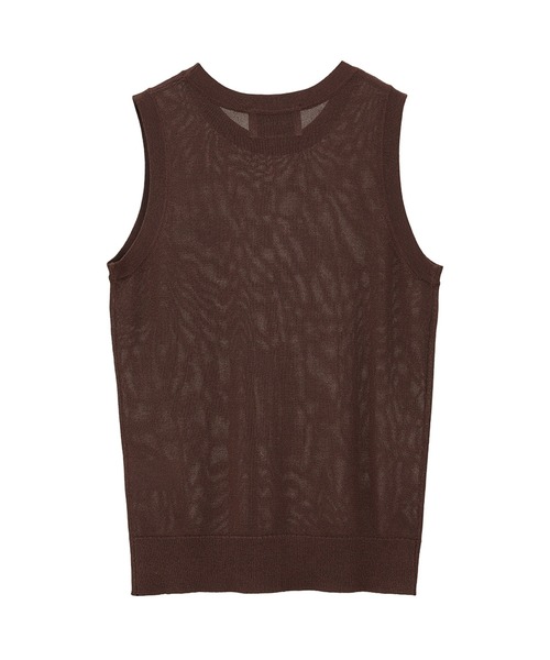 【セール】SLEEVELESS SHEER KNIT TOPS（ニット/セーター）｜CLANE（クラネ） mdprevattcaulkingandwaterproofing.com