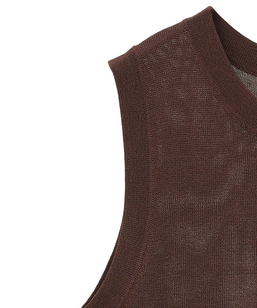 クラネ CLANE SLEEVELESS SHEER KNIT TOPS （BEIGE） SLEEVELESS SHEER KNIT TOPS｜TOPS(トップス)｜CLANE OFFICIAL