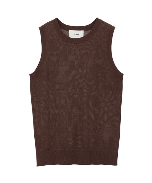 【めぐみ】CLANEクラネSLEEVELESS ZIP RIB KNIT CLANE（クラネ）の「【CLANE/クラネ】SLEEVELESS ZIP RIB KNIT