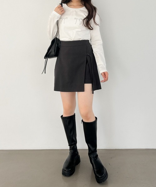 Heather（ヘザー）の「リボンレースロンTEE　144355（Tシャツ/カットソー・レディース・オフホワイト/ブラック/グレー・FREE）」の6枚目の写真