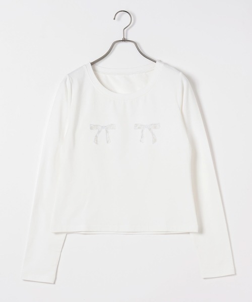 Heather（ヘザー）の「リボンレースロンTEE　144355（Tシャツ/カットソー・レディース・オフホワイト/ブラック/グレー・FREE）」の12枚目の写真