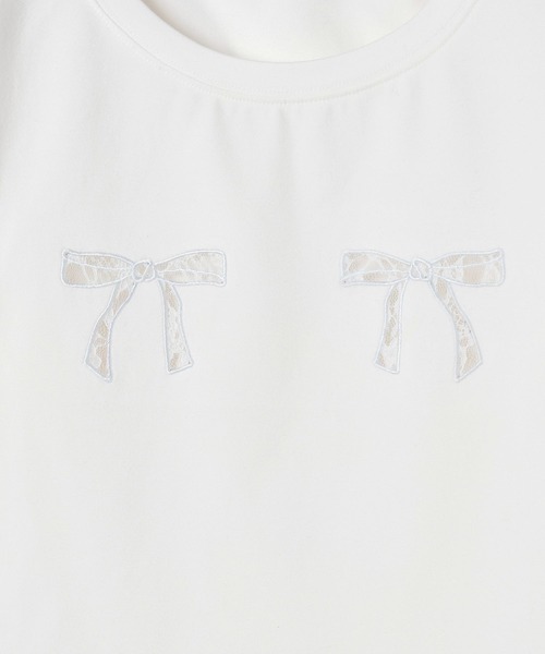 Heather（ヘザー）の「リボンレースロンTEE　144355（Tシャツ/カットソー・レディース・オフホワイト/ブラック/グレー・FREE）」の22枚目の写真