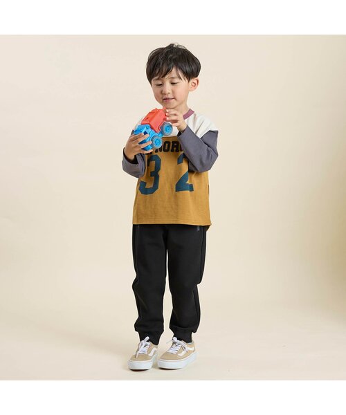 Ampersand(アンパサンド)の「シュッと見えスウェットパンツ(スウェットパンツ・キッズ・チェック/ブラック/カーキ/レインボー/アイボリー/ブラウン・140/130/120/110/100/90/80)」の7枚目の写真