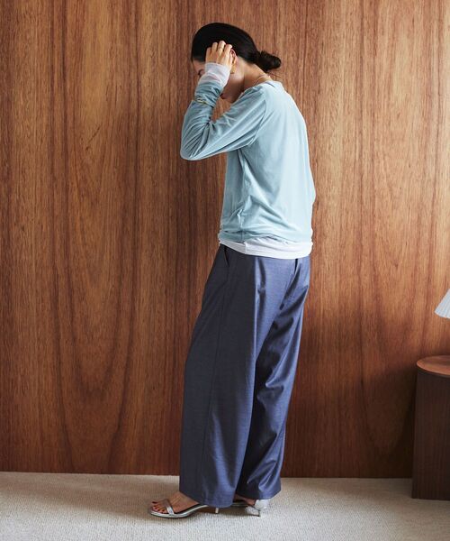 le.coeur blanc（ルクールブラン）の「ベロアロングスリーブＴシャツ（Tシャツ/カットソー・レディース・ミント/アイボリー/モカ・38）」の9枚目の写真