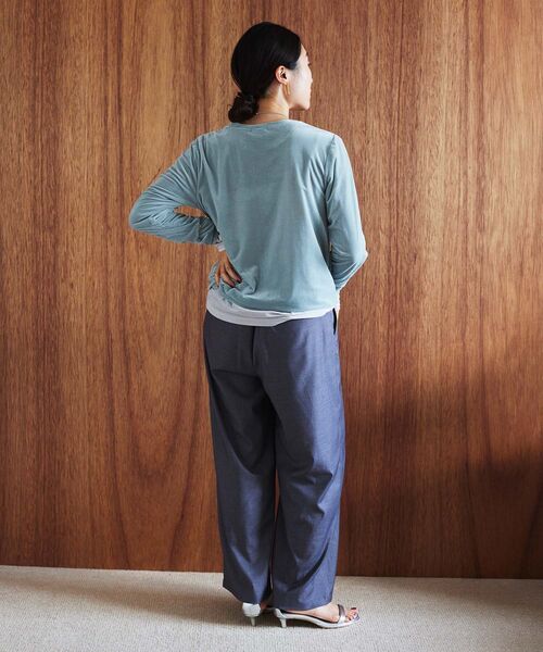 le.coeur blanc（ルクールブラン）の「ベロアロングスリーブＴシャツ（Tシャツ/カットソー・レディース・ミント/アイボリー/モカ・38）」の10枚目の写真