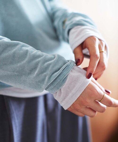 le.coeur blanc（ルクールブラン）の「ベロアロングスリーブＴシャツ（Tシャツ/カットソー・レディース・ミント/アイボリー/モカ・38）」の13枚目の写真