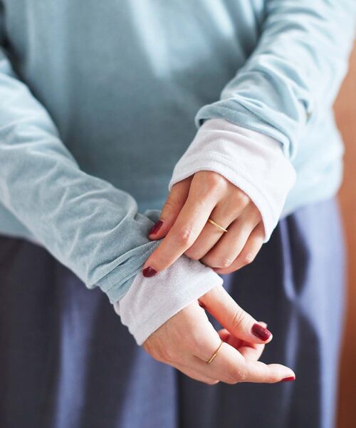 le.coeur blanc（ルクールブラン）の「ベロアロングスリーブＴシャツ（Tシャツ/カットソー・レディース・ミント/アイボリー/モカ・38）」の14枚目の写真