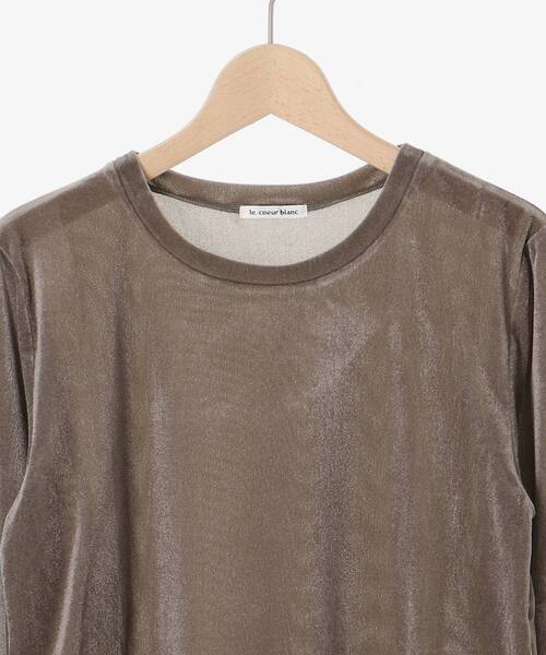 le.coeur blanc（ルクールブラン）の「ベロアロングスリーブＴシャツ（Tシャツ/カットソー・レディース・ミント/アイボリー/モカ・38）」の16枚目の写真