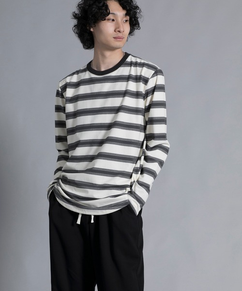 aimoha(アイモハ)の「aimoha men Classic Stripes Crewneck Sweater(スウェット・メンズ・ブラック/グレー/ブルー・MEDIUM/LARGE/X-LARGE/XX-LARGE/XXX-LARGE)」の1枚目の写真