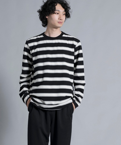aimoha(アイモハ)の「aimoha men Classic Stripes Crewneck Sweater(スウェット・メンズ・ブラック/グレー/ブルー・MEDIUM/LARGE/X-LARGE/XX-LARGE/XXX-LARGE)」の2枚目の写真
