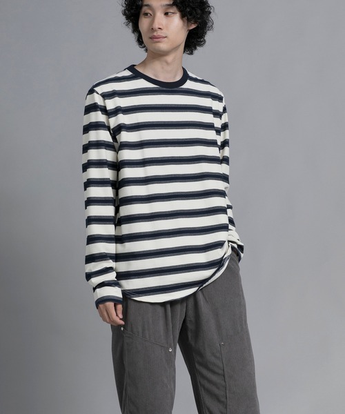 aimoha(アイモハ)の「aimoha men Classic Stripes Crewneck Sweater(スウェット・メンズ・ブラック/グレー/ブルー・MEDIUM/LARGE/X-LARGE/XX-LARGE/XXX-LARGE)」の5枚目の写真