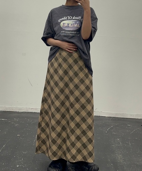 nemne store(ネンネストア)の「【keel】チェックミドルスカート(スカート・レディース・アイボリー/ベージュ・SMALL/MEDIUM)」の20枚目の写真