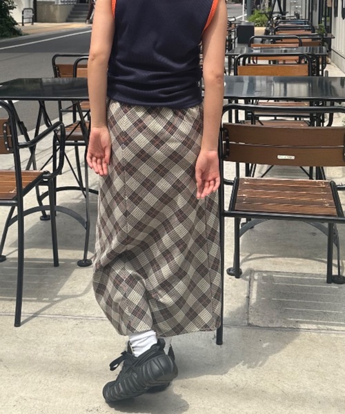 nemne store(ネンネストア)の「【keel】チェックミドルスカート(スカート・レディース・アイボリー/ベージュ・SMALL/MEDIUM)」の12枚目の写真