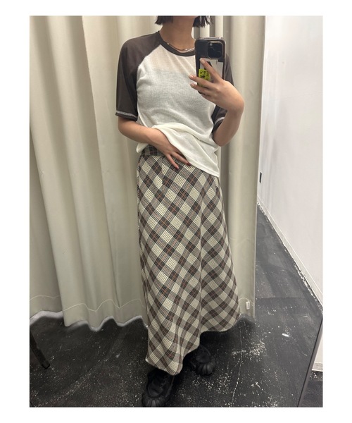 nemne store(ネンネストア)の「【keel】チェックミドルスカート(スカート・レディース・アイボリー/ベージュ・SMALL/MEDIUM)」の9枚目の写真