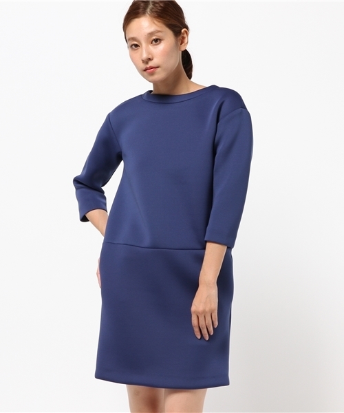 ESTNATION（エストネーション）の「ESTNATION ジャージーワンピース（ワンピース・レディース・ブラック/ブルー/ゴールド・38/36）」の3枚目の写真