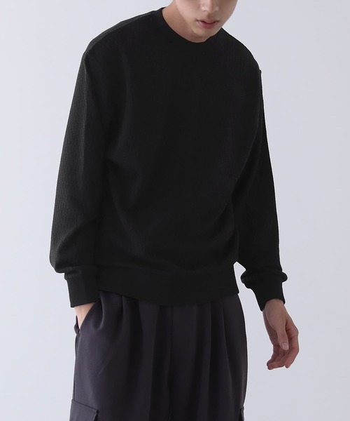 n'OrLABEL(ノアールレーベル)の「ライスサーマルプルオーバー(Tシャツ/カットソー・メンズ・ブラック/ブラウン・M/L)」の1枚目の写真