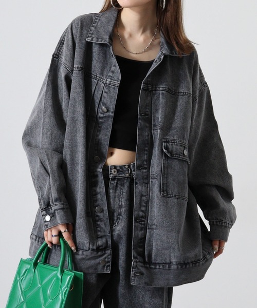 FUNALIVE(ファンアライブ)の「10oz wide denim jacket / 10oz ワイドデニムジャケット(デニムジャケット・メンズ・ブラック系2/ブラック/ブラック系3/ブラック系1/ネイビー・L/M)」の3枚目の写真