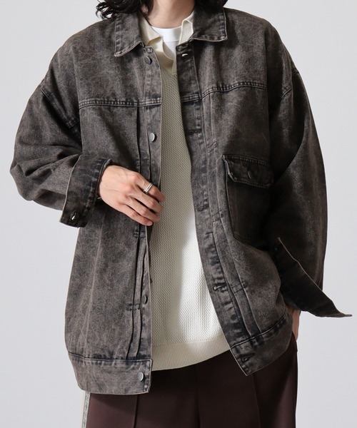 FUNALIVE(ファンアライブ)の「10oz wide denim jacket / 10oz ワイドデニムジャケット(デニムジャケット・メンズ・ブラック系2/ブラック/ブラック系3/ブラック系1/ネイビー・L/M)」の4枚目の写真