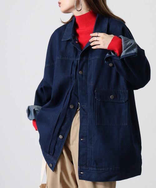 FUNALIVE(ファンアライブ)の「10oz wide denim jacket / 10oz ワイドデニムジャケット(デニムジャケット・メンズ・ブラック系2/ブラック/ブラック系3/ブラック系1/ネイビー・L/M)」の5枚目の写真