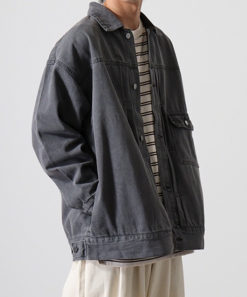 FUNALIVE(ファンアライブ)の「10oz wide denim jacket / 10oz ワイドデニムジャケット(デニムジャケット・メンズ・ブラック系2/ブラック/ブラック系3/ブラック系1/ネイビー・L/M)」の18枚目の写真