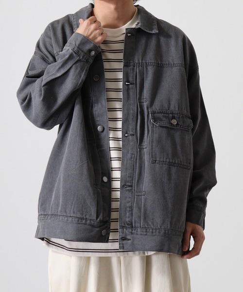FUNALIVE(ファンアライブ)の「10oz wide denim jacket / 10oz ワイドデニムジャケット(デニムジャケット・メンズ・ブラック系2/ブラック/ブラック系3/ブラック系1/ネイビー・L/M)」の17枚目の写真