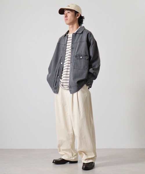 FUNALIVE(ファンアライブ)の「10oz wide denim jacket / 10oz ワイドデニムジャケット(デニムジャケット・メンズ・ブラック系2/ブラック/ブラック系3/ブラック系1/ネイビー・L/M)」の20枚目の写真