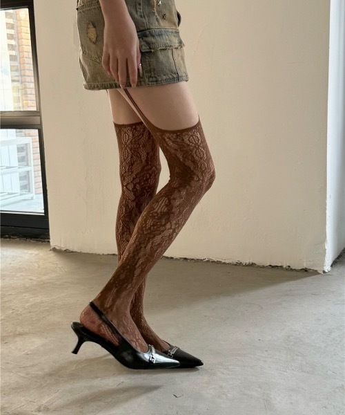 Burner（バーナー）の「【OKUOKU　0909】メッシュ パンスト ストッキング oku-tights-775707119717-8 N（タイツ/ストッキング・レディース・ピンク/ワインレッド/ホワイト/ブルー/グレー系その他/ブラック/パープル/ブラウン・FREE）」の4枚目の写真