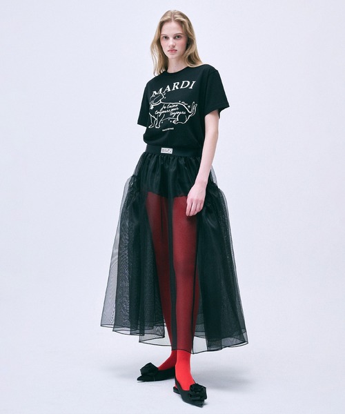 tシャツ SLIM TSHIRT SWING THE TAIL DDANJI FLOWER CHOKER レディース Mardi Mercredi tシャツ SLIM TSHIRT SWING THE TAIL DDANJI