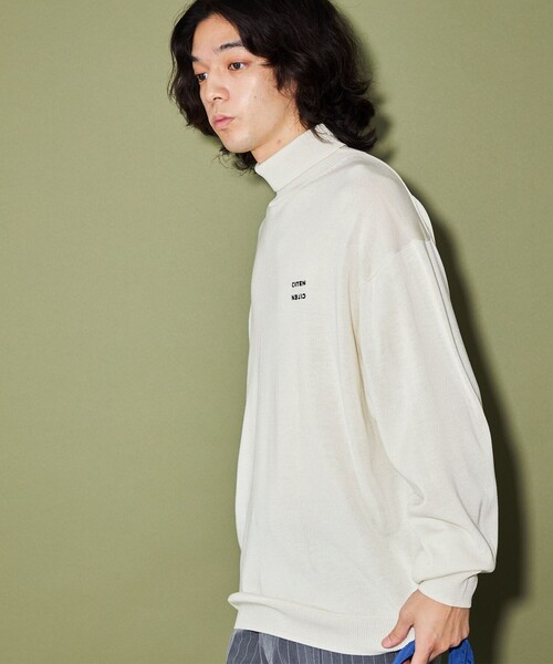CITEN（シテン）の「＜CITEN＞ ハイゲージ ハイネック ニット（ニット/セーター・メンズ・オフホワイト/ネイビー・L/M）」の5枚目の写真