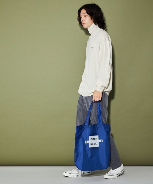 CITEN（シテン）の「＜CITEN＞ ハイゲージ ハイネック ニット（ニット/セーター・メンズ・オフホワイト/ネイビー・L/M）」の7枚目の写真