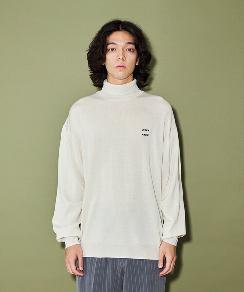 CITEN（シテン）の「＜CITEN＞ ハイゲージ ハイネック ニット（ニット/セーター・メンズ・オフホワイト/ネイビー・L/M）」の12枚目の写真