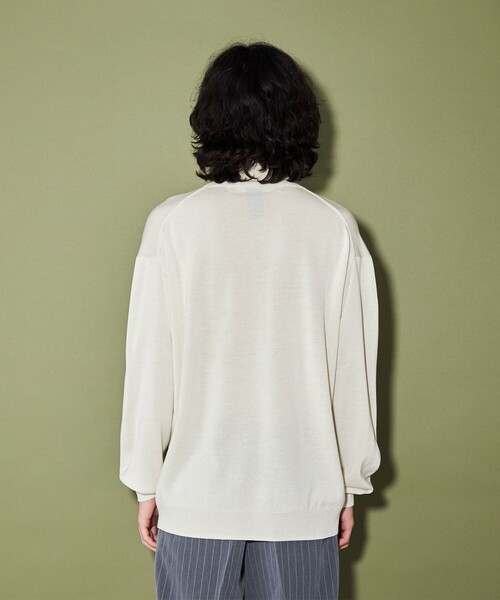 CITEN（シテン）の「＜CITEN＞ ハイゲージ ハイネック ニット（ニット/セーター・メンズ・オフホワイト/ネイビー・L/M）」の14枚目の写真