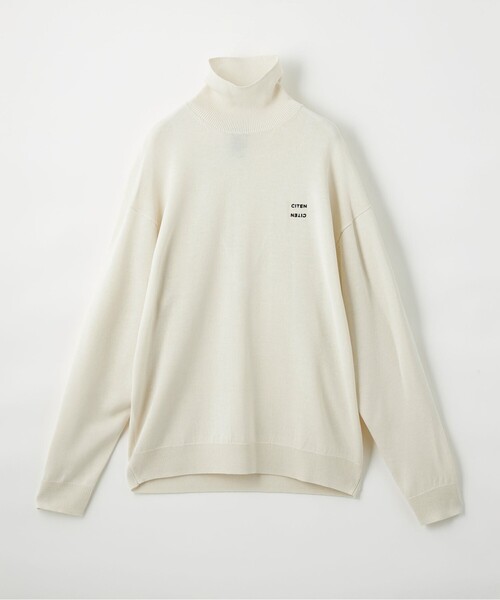 CITEN（シテン）の「＜CITEN＞ ハイゲージ ハイネック ニット（ニット/セーター・メンズ・オフホワイト/ネイビー・L/M）」の15枚目の写真