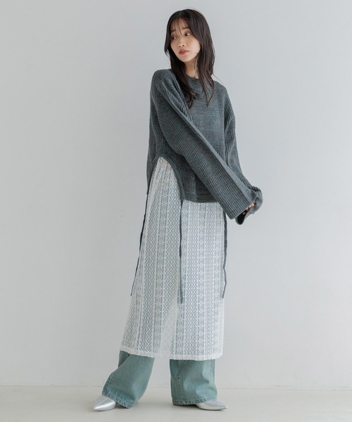 LOWRYS FARM（ローリーズファーム）の「マルチＷＡＹニットレース２Ｐワンピース 151586（ワンピース・レディース・ブルー/アイボリー/ブラック・FREE）」の12枚目の写真